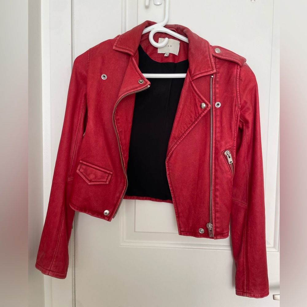 IRO Ashville Red Leather Motorcycle Jacket